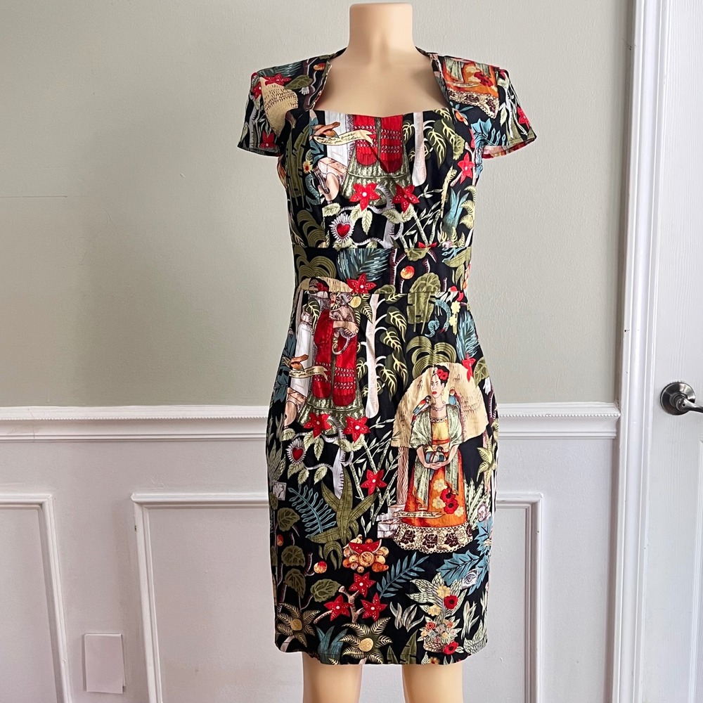 Grace Karin Frida Kahlo Portrait Dress Womens S Tropical Floral Sheath Black Art